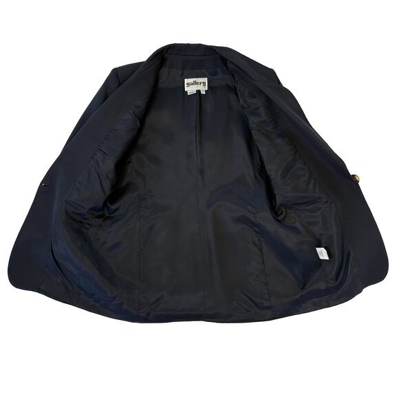 VTG 80s 90s Gallery Blazer Womens Sz 12 Black | Power Structured Shoulders - Picture 6 of 8